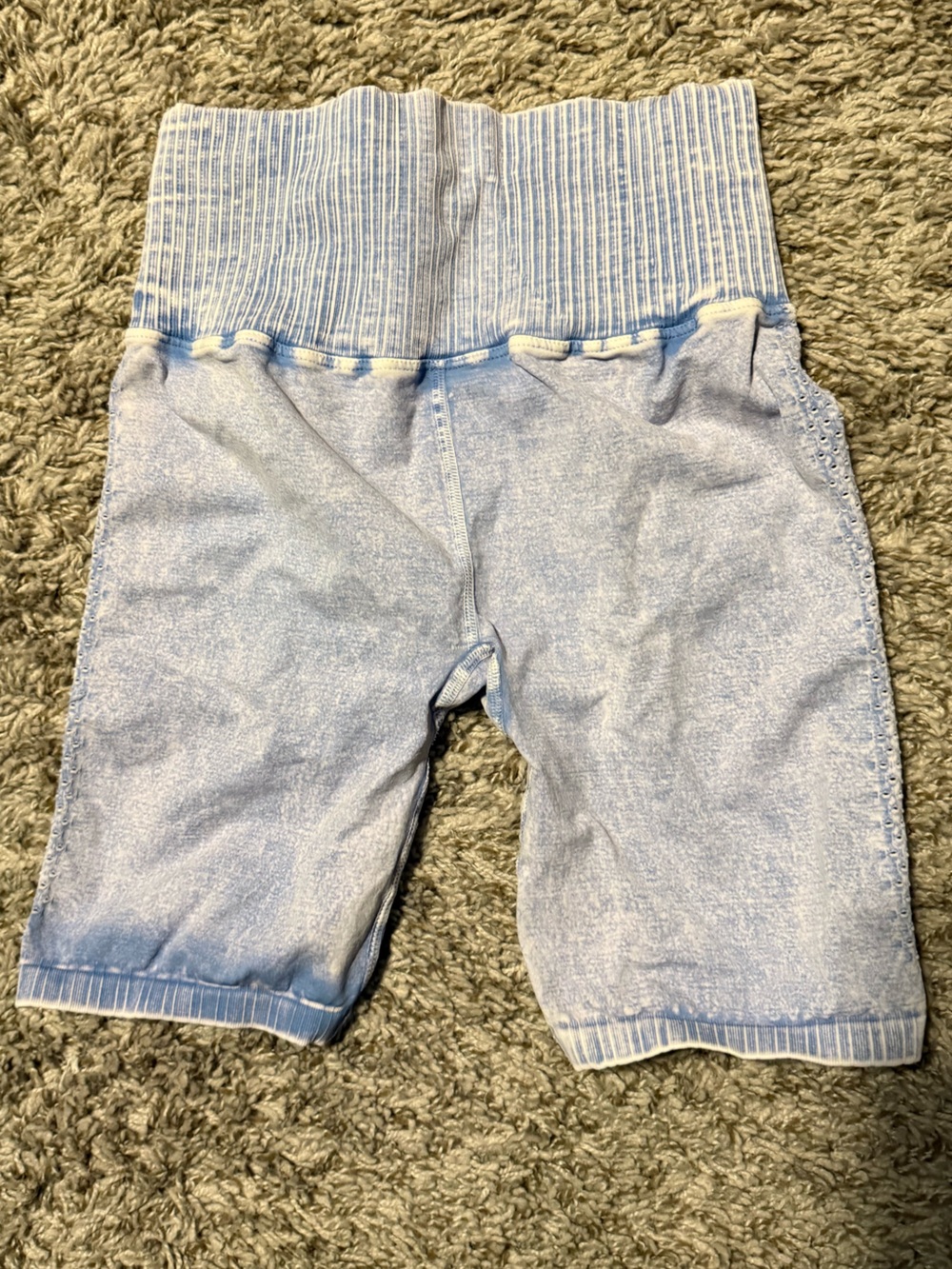 Free People Light Blue Ribbed Waist Kids Shorts